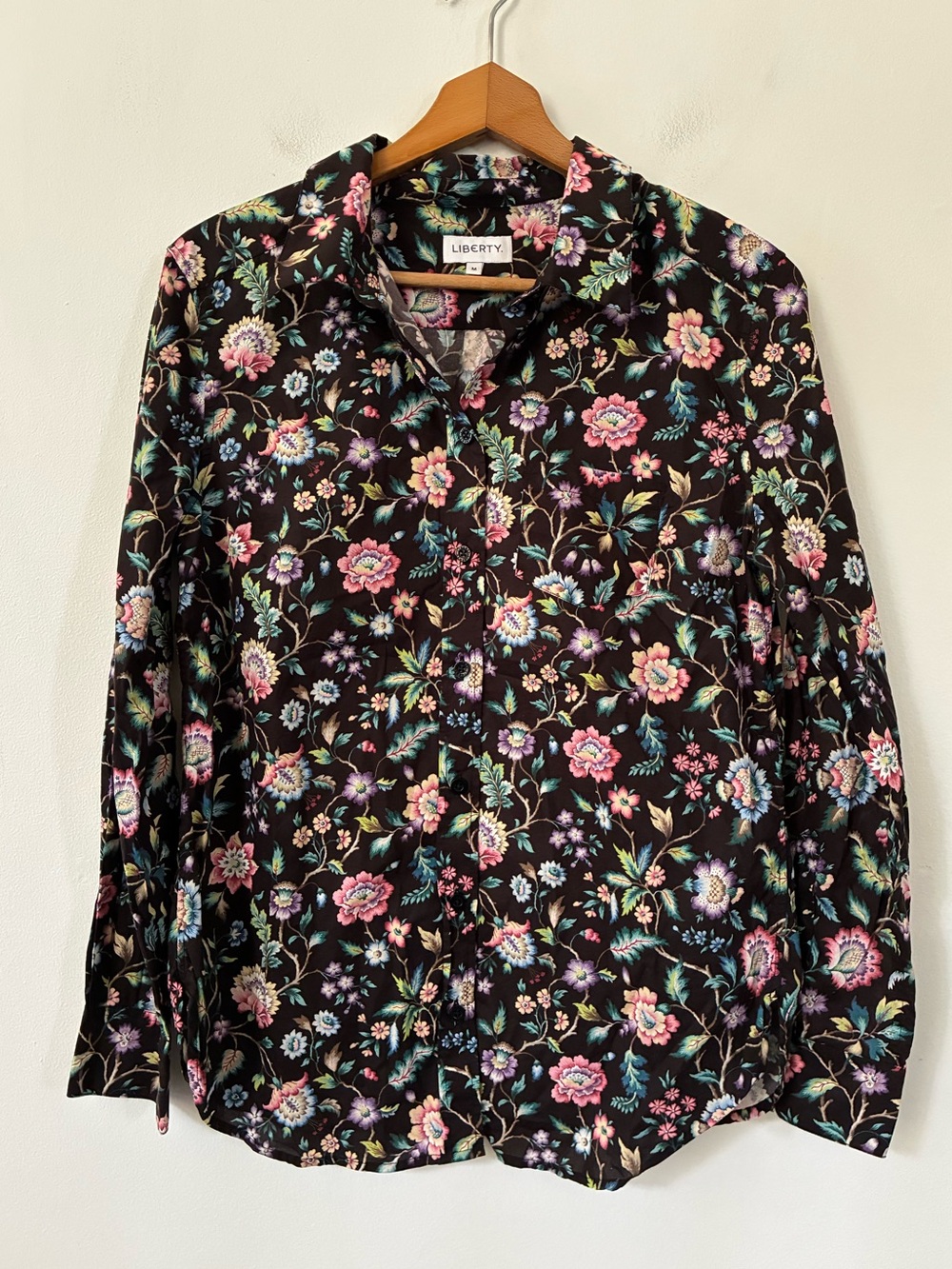 LIBERTY of London Floral Button-Up Shirt in Black